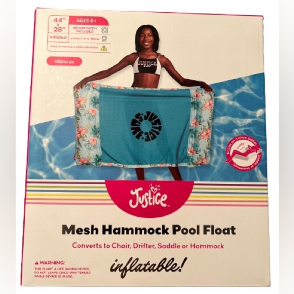Justice Mesh Hammock Pool Float inflatable